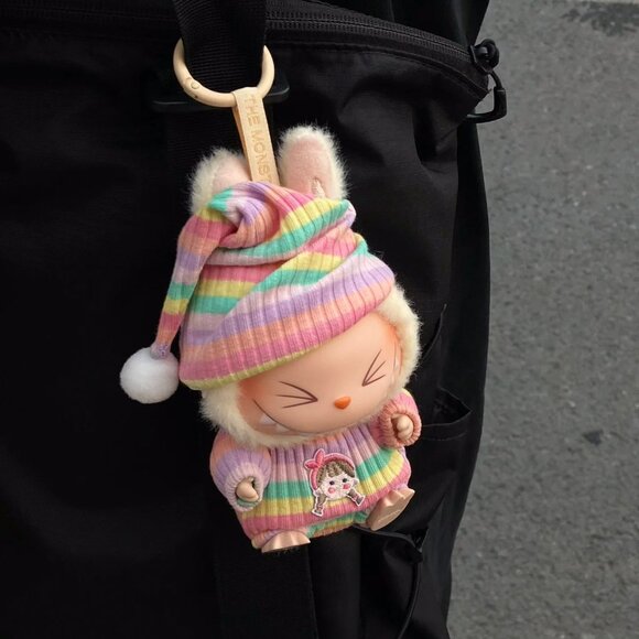 [Bundle of 2] Labubu Pajama Outfits – Pink & Blue Striped Sleepwear Sets 🩷💙 - Picture 7 of 8